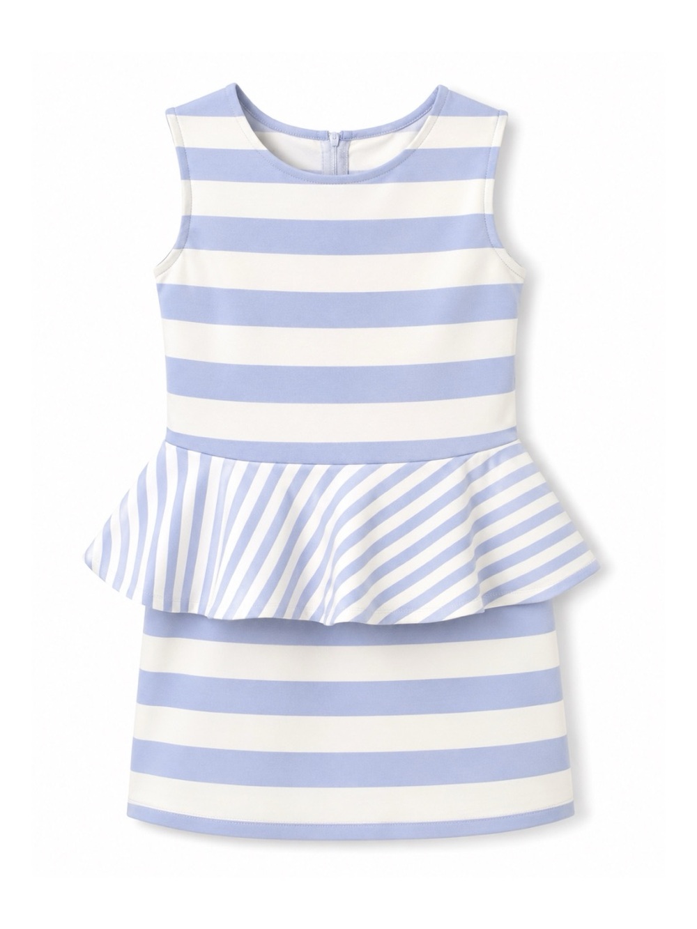 H&M Light Blue & White Striped Sleeveless Peplum Dress Toddler Girls Size 2-4